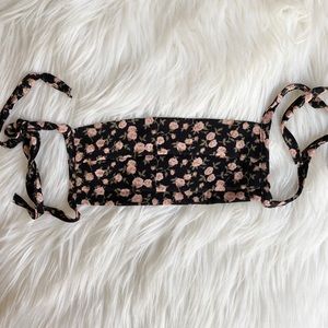 NEW Reformation Face Mask Black/Yellow Floral
